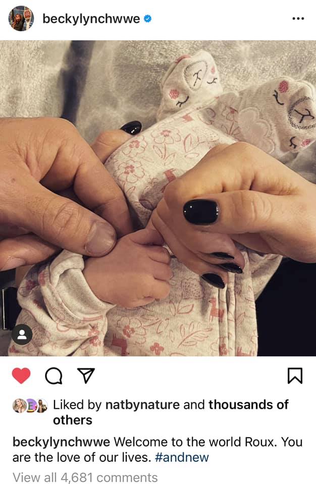 Becky Lynch, Seth Rollins announce birth of child