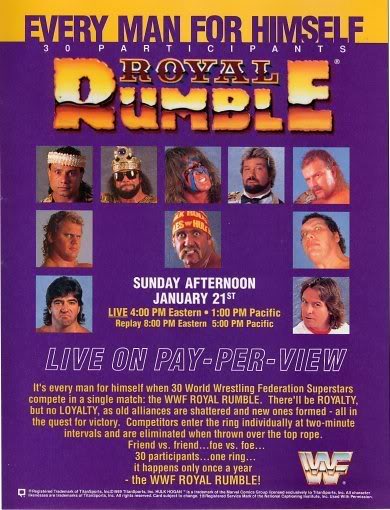 1992 Royal Rumble Main Event Vintage Wrestling Poster 