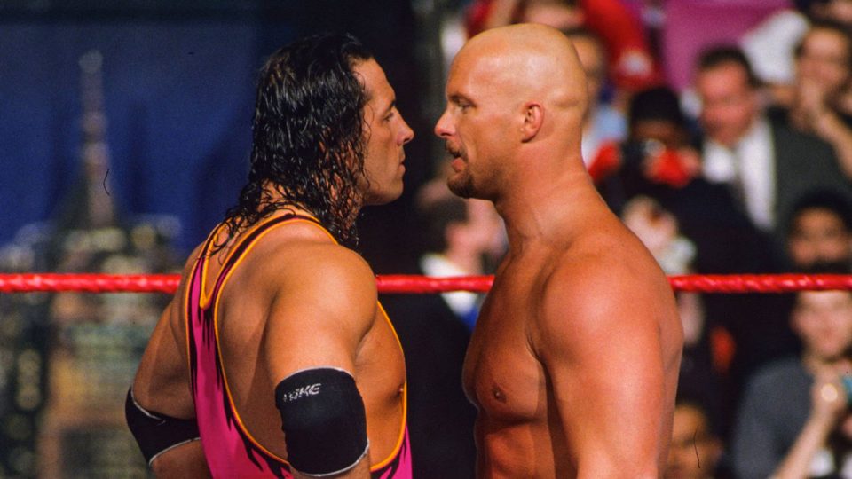Bret Hart faces off against Steve Austin at Survivor Series 1996