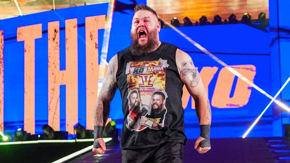 Kevin Owens walks to the ring at WrestleMania 37