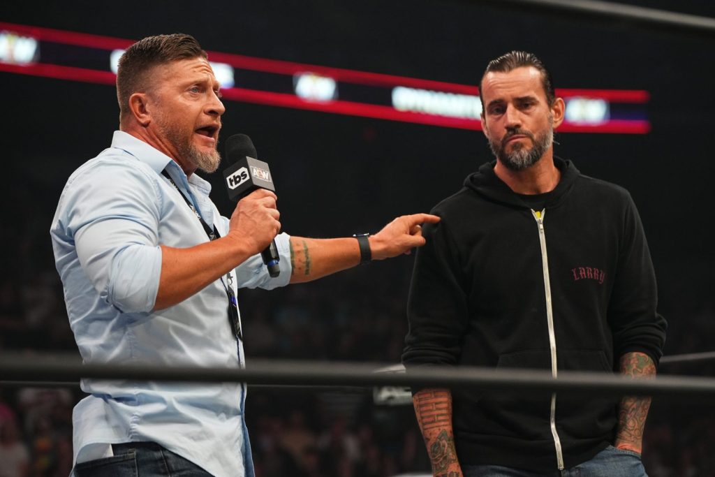 CM Punk and Ace Steel stand in-ring on AEW Dynamite 2022