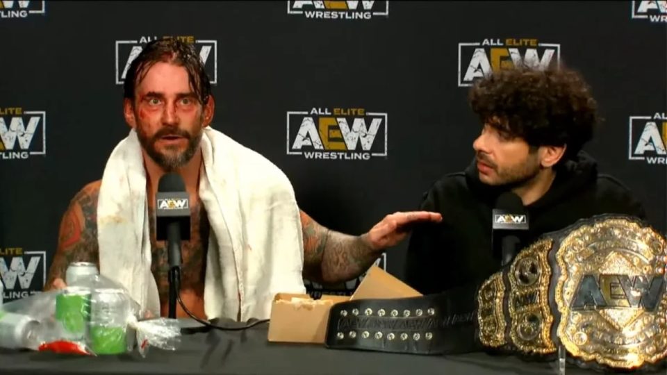 CM Punk Tony Khan AEW All Out media scrum