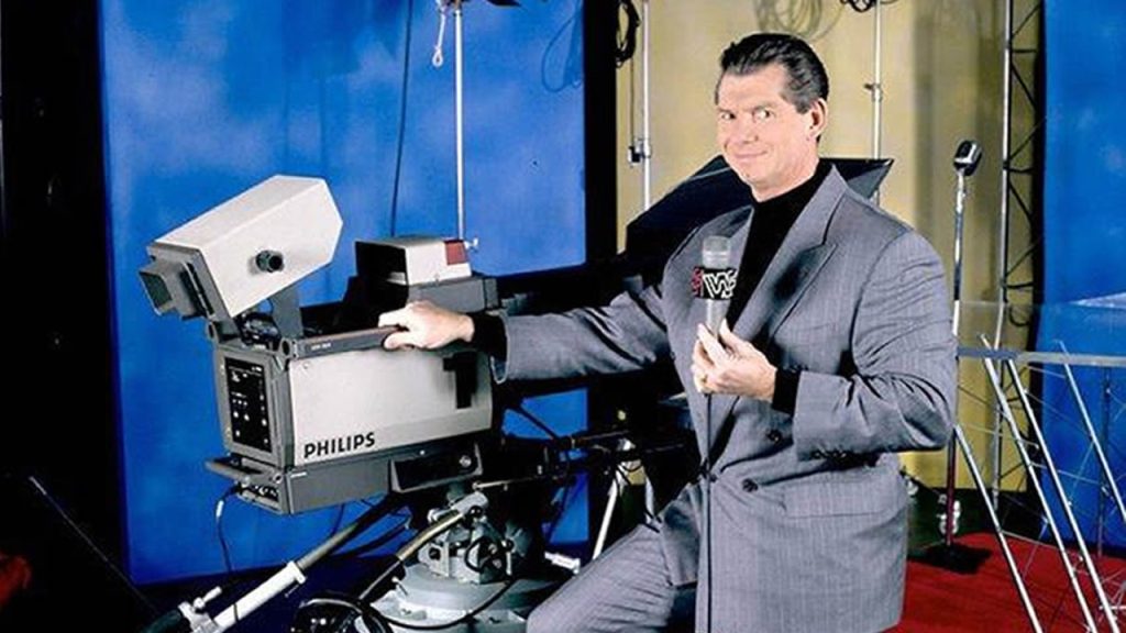 Vince McMahon with a film camera