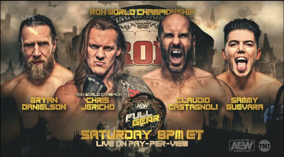 ROH World Title Match Added To AEW Full Gear – TJR Wrestling