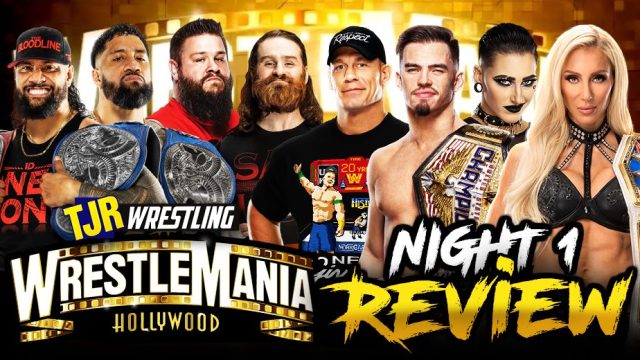 Full match card graphic for tonight's Wrestlemania 39: Night 2 (4