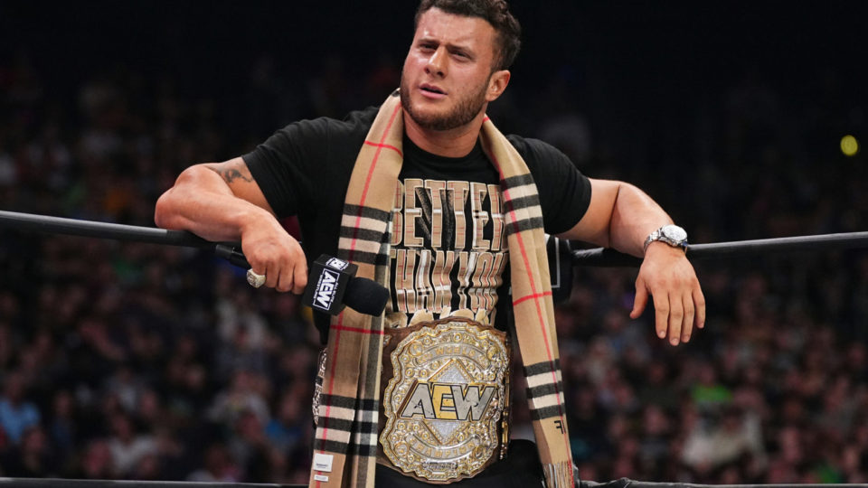 MJF standing in an AEW ring