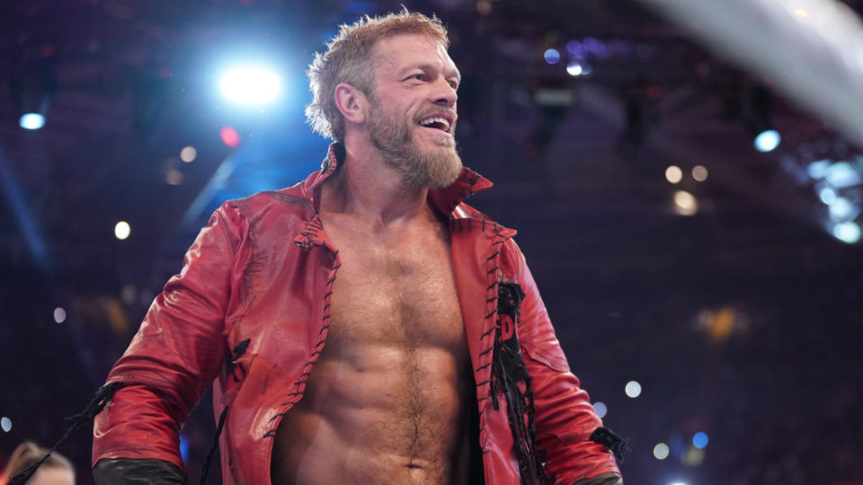 Edge making his entrance at WWE Clash At The Castle