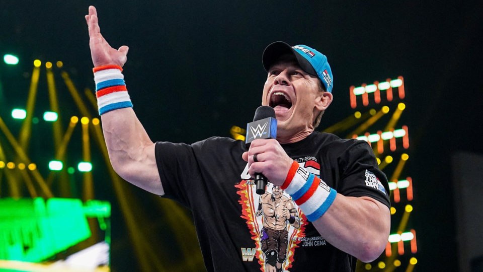 John Cena cutting a promo at Money In The Bank