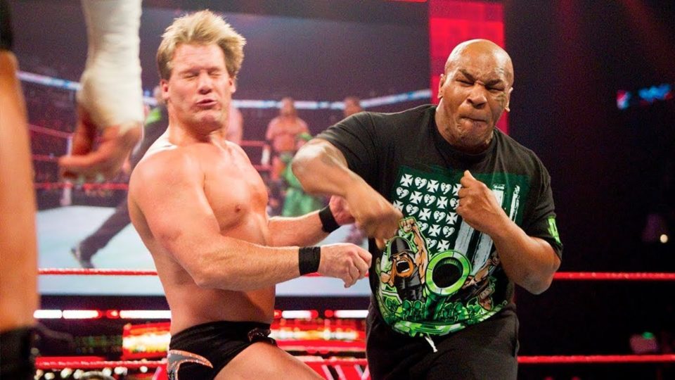 Mike Tyson punching Chris Jericho on WWE Raw