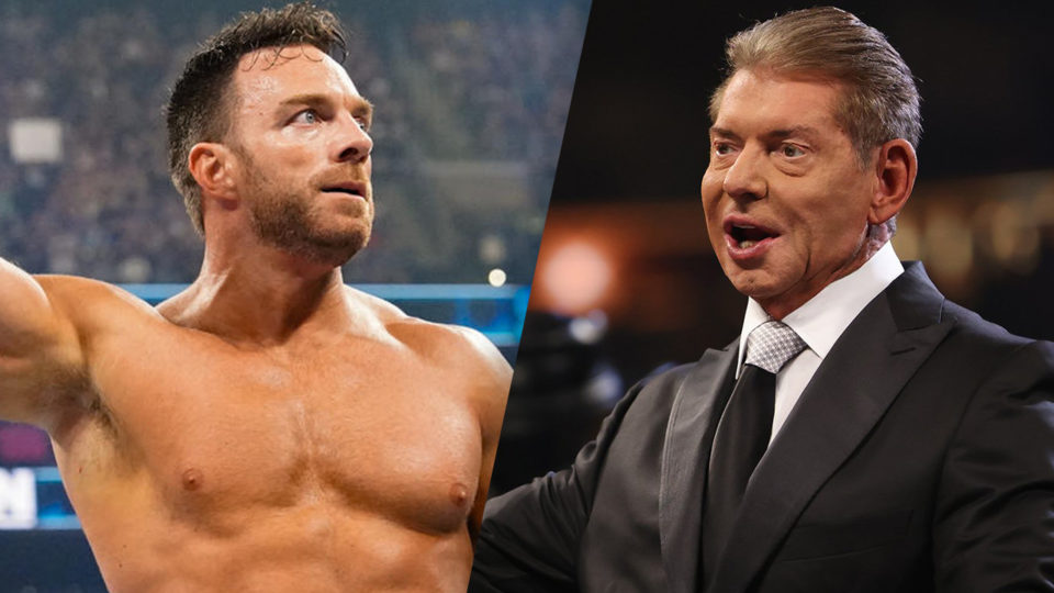 LA Knight (left) and Vince McMahon (right)