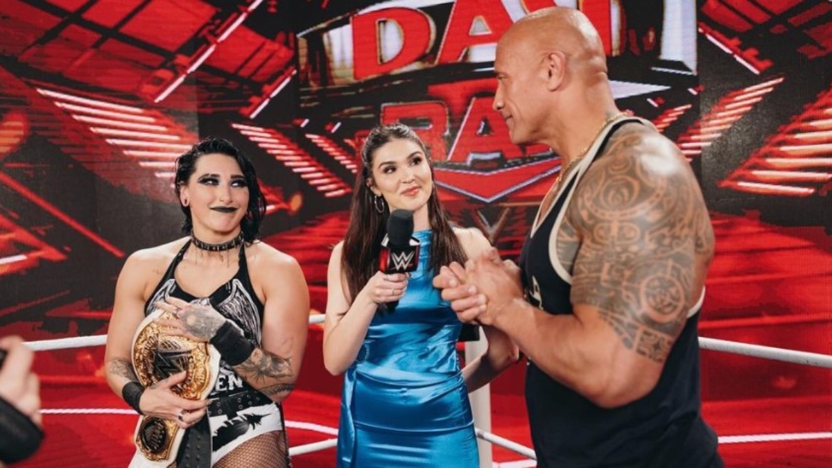 The Rock Praises Rhea Ripley In Backstage Moment (PHOTO) – TJR Wrestling